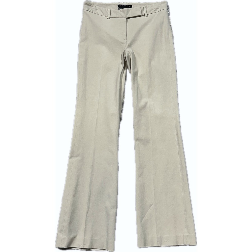 Theory Pants Flare Leg Low Rise 31 Beige Bergdorf Goodman 20104213 Khaki Cotton